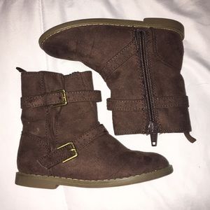 Brown suede boots